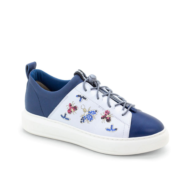 Dromedaris Oyster Bay Leather & Canvas Sneaker - Blue Bee