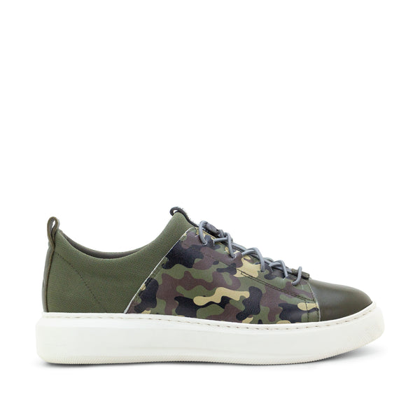 Dromedaris Oyster Bay Leather & Canvas Sneaker - Olive Camo