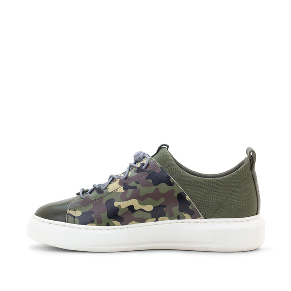 Dromedaris Oyster Bay Leather & Canvas Sneaker - Olive Camo
