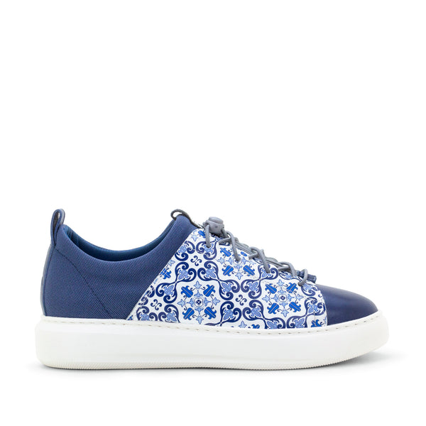 Dromedaris Oyster Bay Leather & Canvas Sneaker - Portuguese Tile