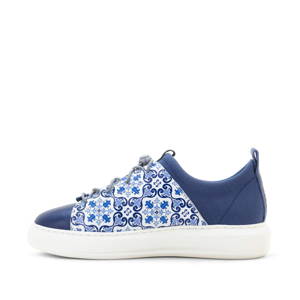 Dromedaris Oyster Bay Leather & Canvas Sneaker - Portuguese Tile