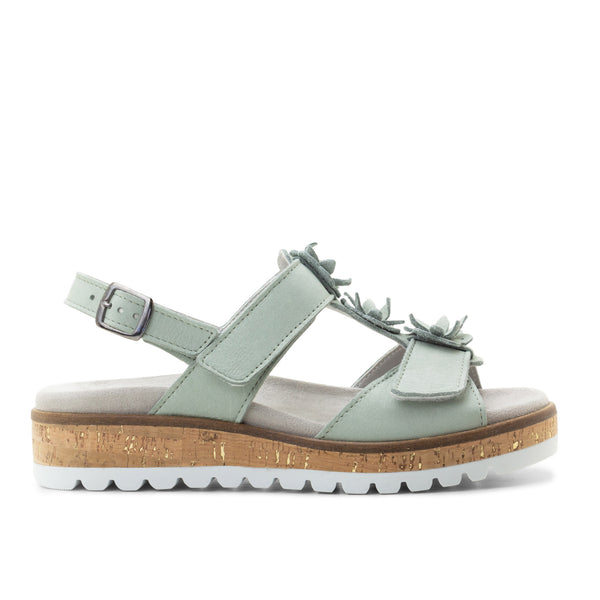 Dromedaris Rosine Leather Flower Adjustable Sandals