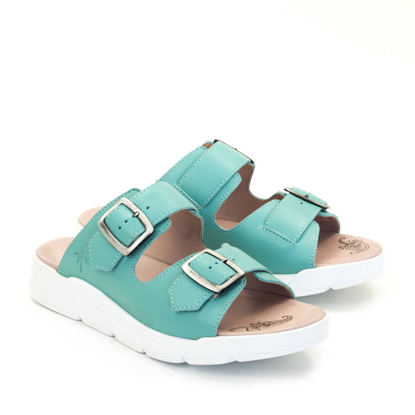 Dromedaris Terry Slip-On Leather Sandal In Colorful Prints