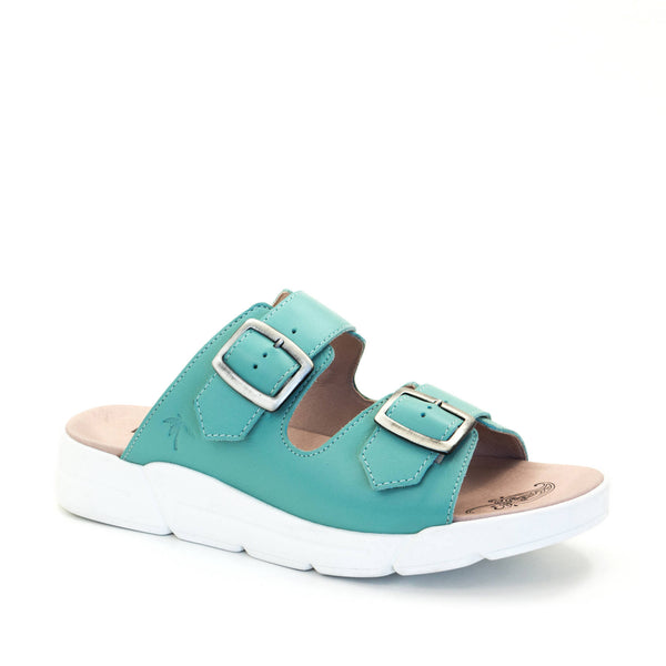 dromedaris Terry Slip-On Leather Sandal in Colorful Prints