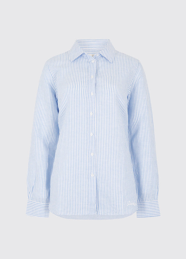 dubarry Butterfly Women’s Long Sleeve Linen Shirt - Blue