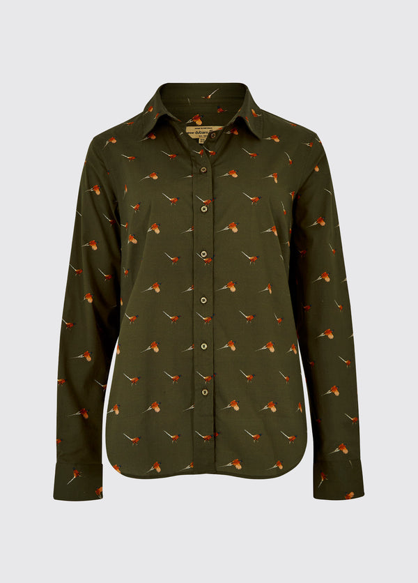 Dubarry Calamint Women's Pheasant Print Shirt - Olive