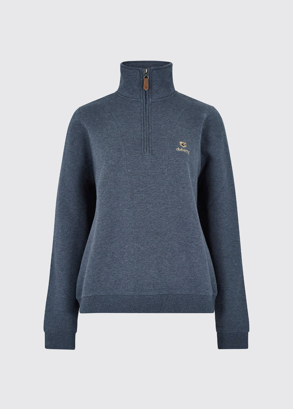 dubarry Castlemartyr Women's Quarter Zip Sweatshirt - Denim