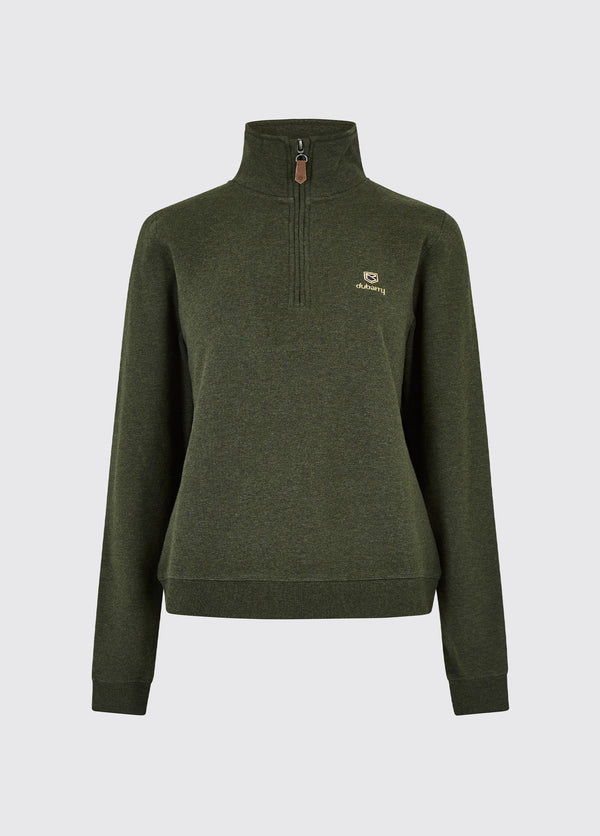 dubarry Castlemartyr Women's Quarter Zip Sweatshirt - Olive