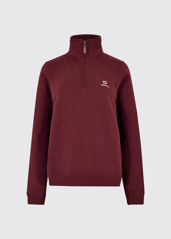 dubarry Castlemartyr Women's Quarter Zip Sweatshirt - Ox Blood