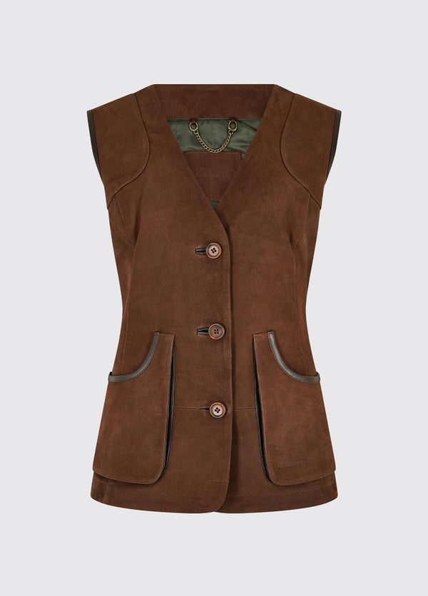 dubarry Allendale Leather Gilet - Walnut