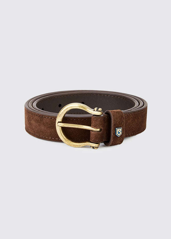 dubarry Archway Ladies Suede Belt - Cigar
