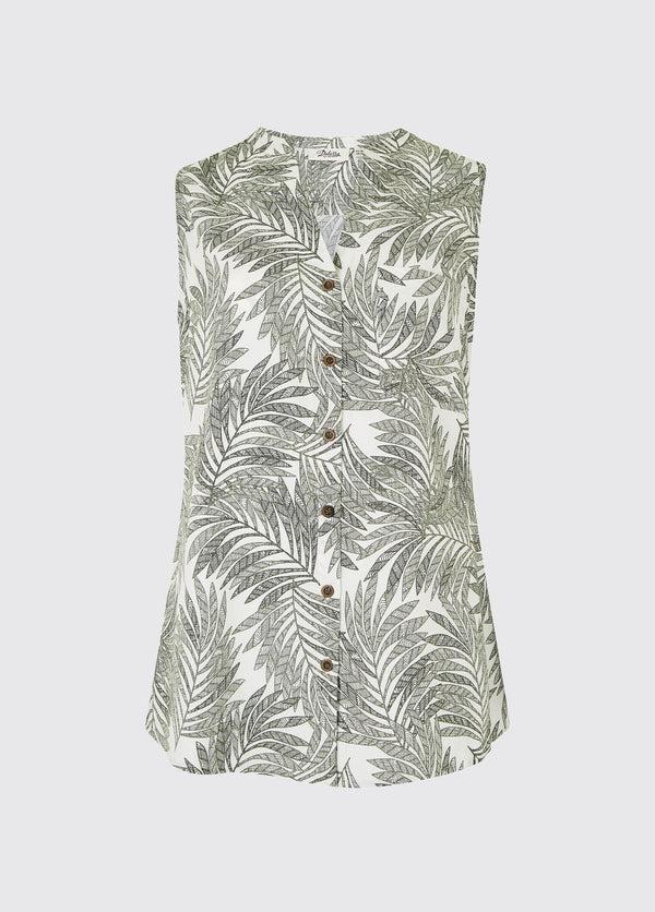 dubarry Ardfert Sleeveless Printed Shirt - Pesto