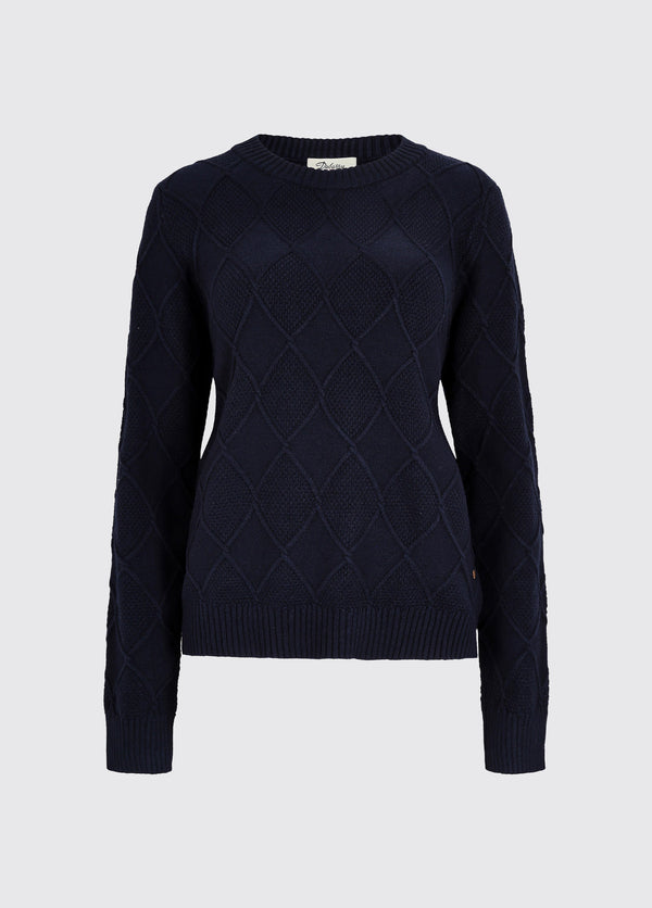 dubarry Banteer Women’s Cable Knit Crew Neck - Navy