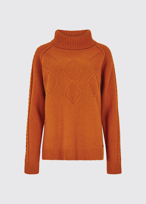 dubarry Belleek Chunky Roll Neck Sweater - Cayenne