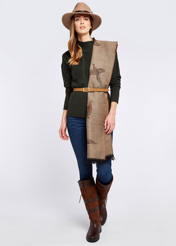 Dubarry Birchdale Wool Stole - Taupe