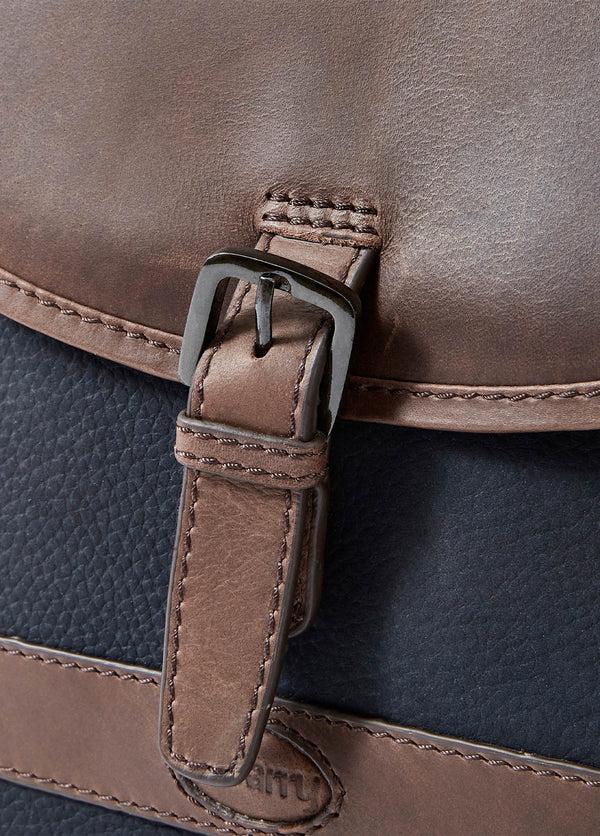 Dubarry Clara Ladies Leather Saddle Bag - Navy/Brown