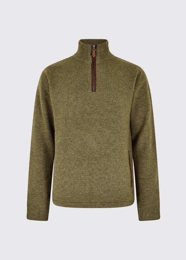 dubarry Feeney Zip Neck Sweater - Dusky Green