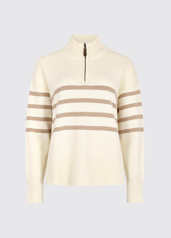 dubarry Fonthill Women’s Zip Neck Sweater - Oyster