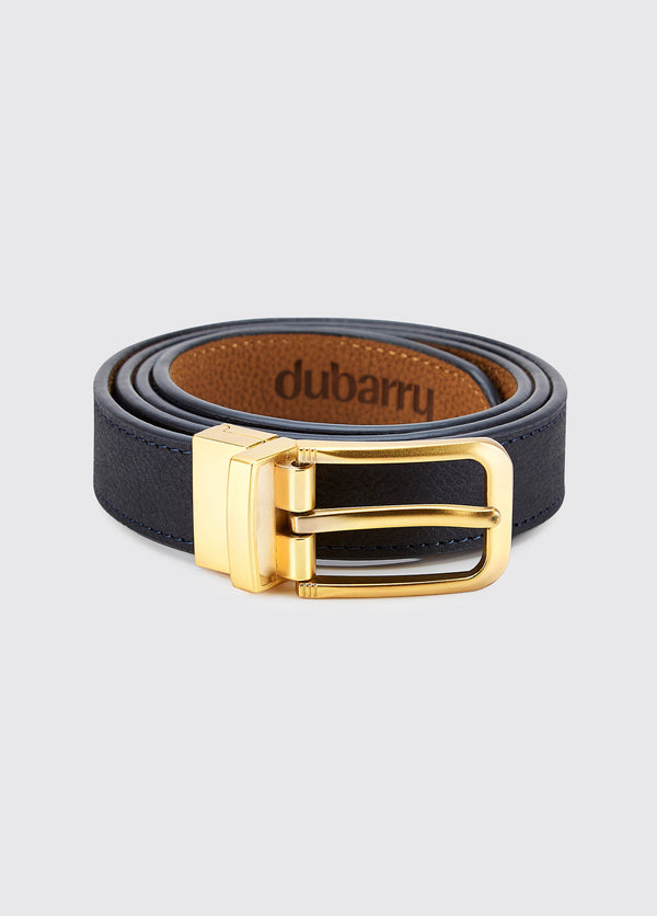 dubarry Foynes Ladies Leather Belt - Navy/Tan