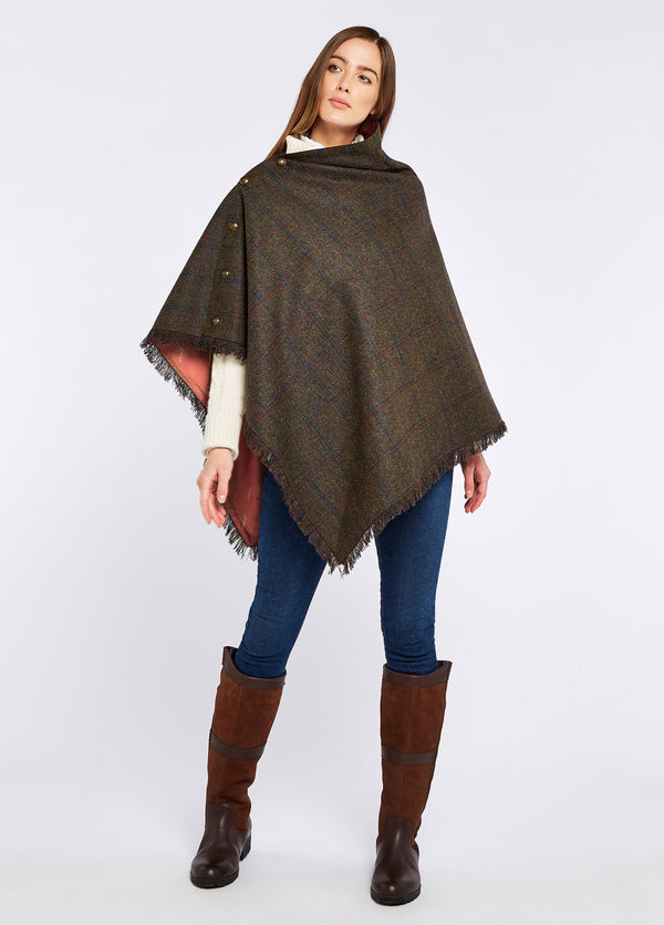 Dubarry Hazelwood Tweed Poncho - Hemlock