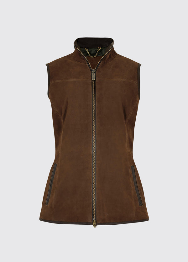 dubarry Kingston Leather Gilet - Walnut