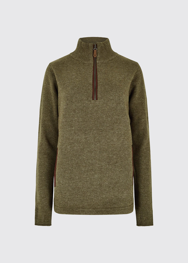 dubarry Morrisey Zip Neck Sweater - Dusky Green