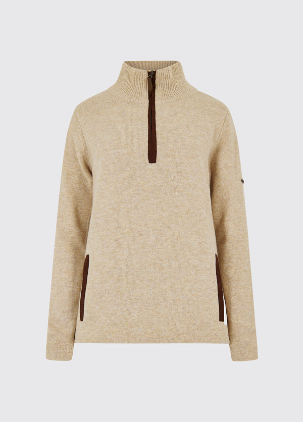 dubarry Morrisey Zip Neck Sweater - Oat