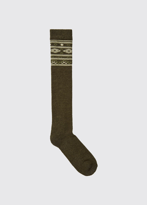dubarry Rolestown Fair Isle Alpaca socks - Olive