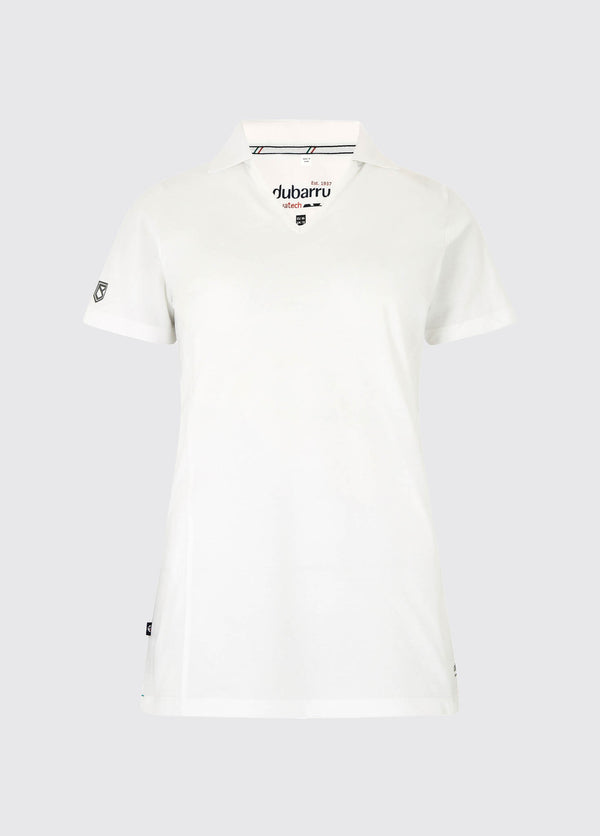 dubarry Seville Women's V-neck Polo - White