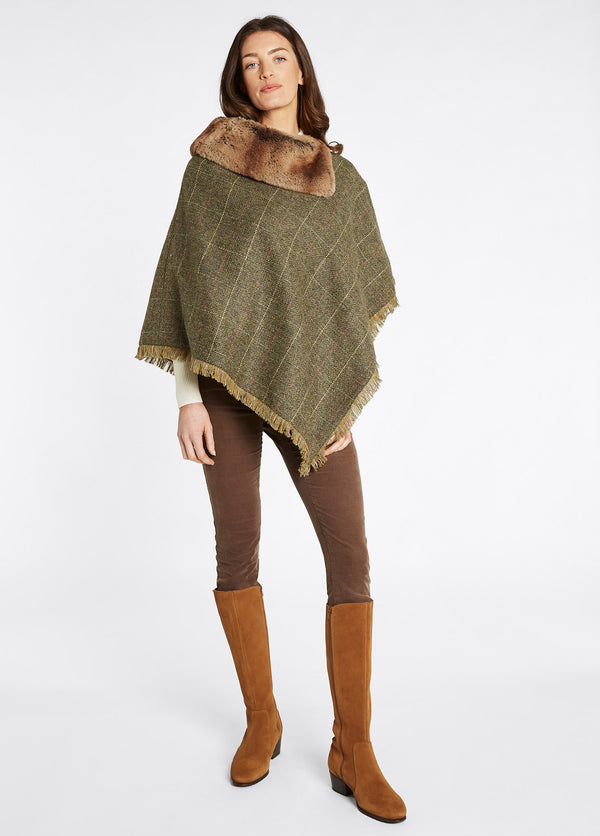 Dubarry Silverfir Women's Tweed Poncho - Thistle