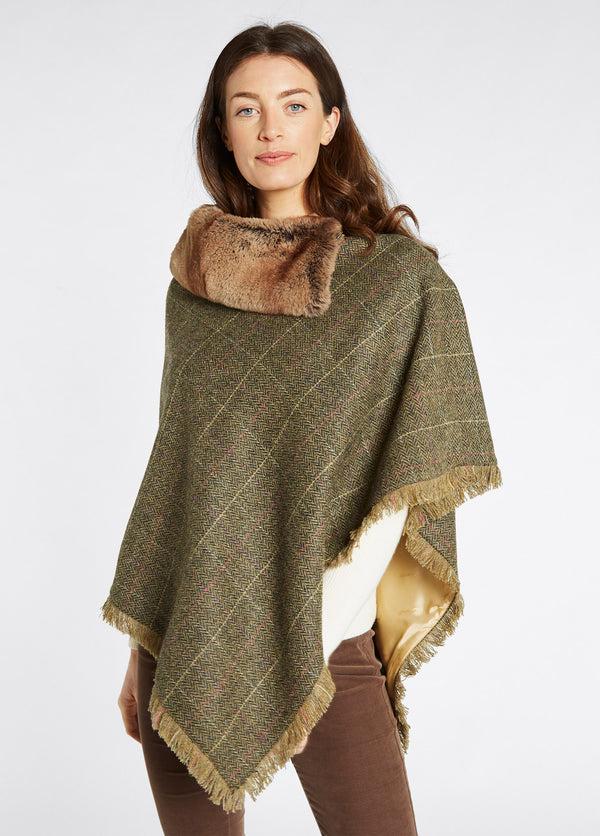 Dubarry Silverfir Women's Tweed Poncho - Thistle