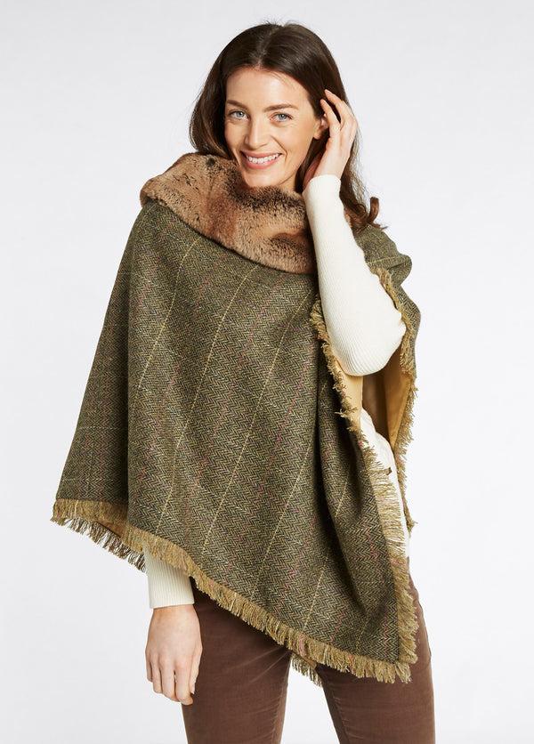 Dubarry Silverfir Women's Tweed Poncho - Thistle