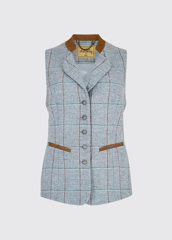 dubarry Spindle Tweed Waistcoat - Blue Heather