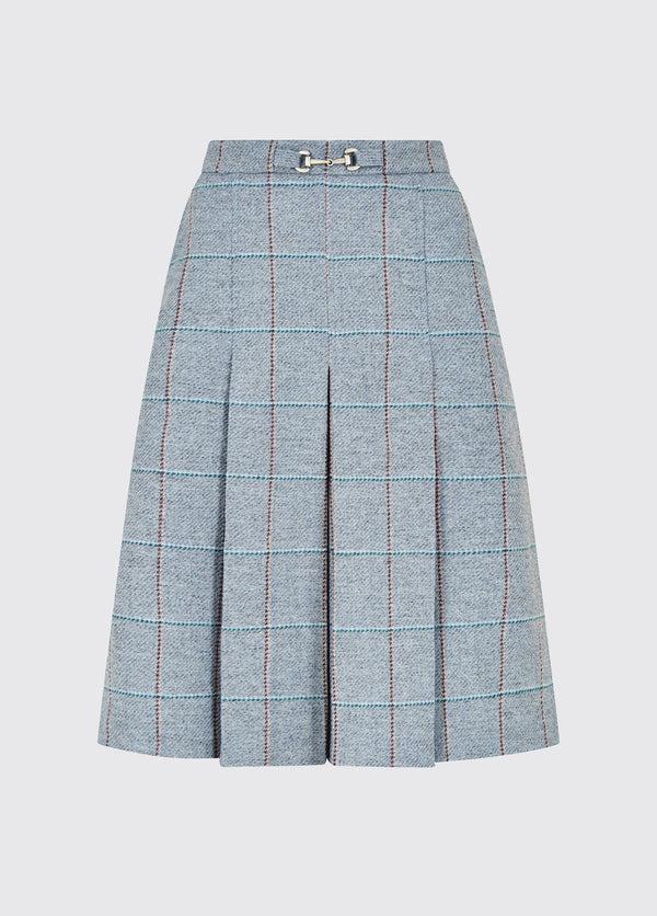dubarry Spruce Tweed Skirt - Blue Heather - Size EU 36