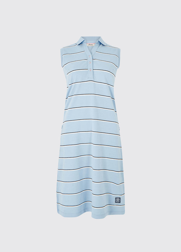 dubarry Wilford Striped Polo Dress - Light Sky