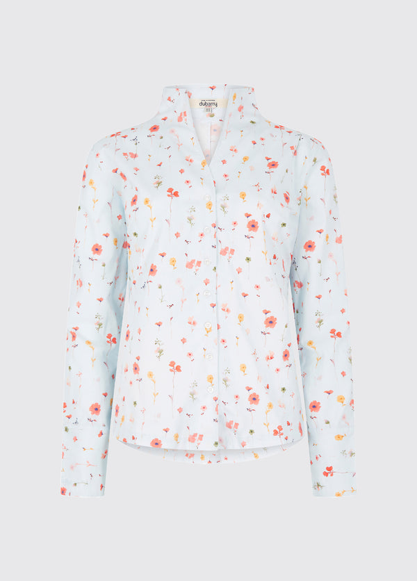 dubarry Fuchsia Women's Printed Long-Sleeve Shirt - Pale Blue