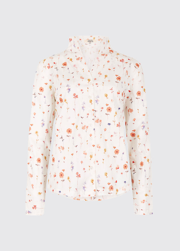 dubarry Fuchsia Women's Printed Long-Sleeve Shirt - White