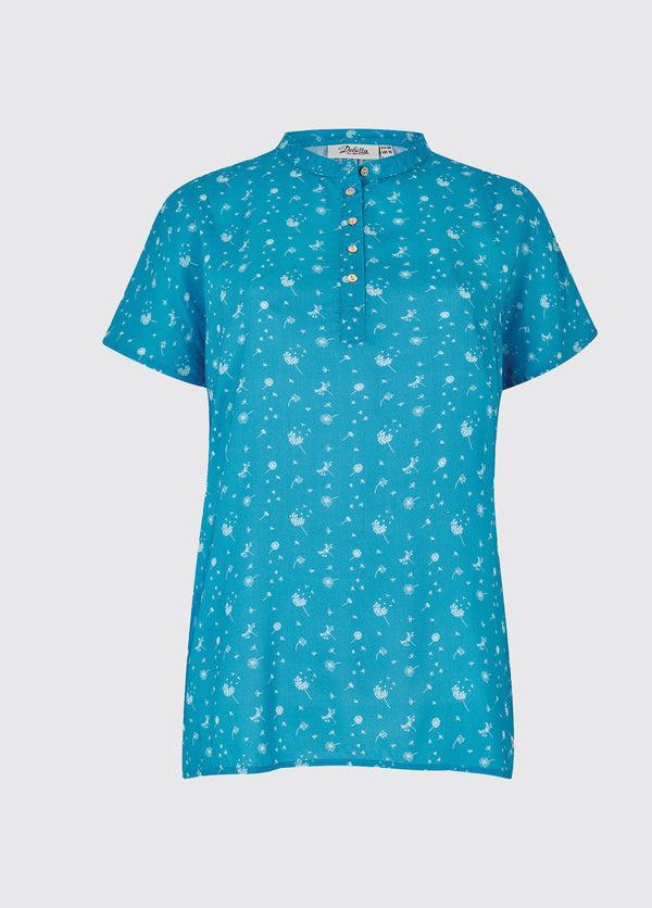 dubarry Waterfall Printed Top - Cornflower - Size EU 36