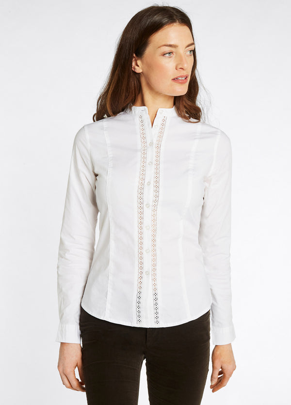 Dubarry Waterlily Ladies Mandarin Collar Shirt - White