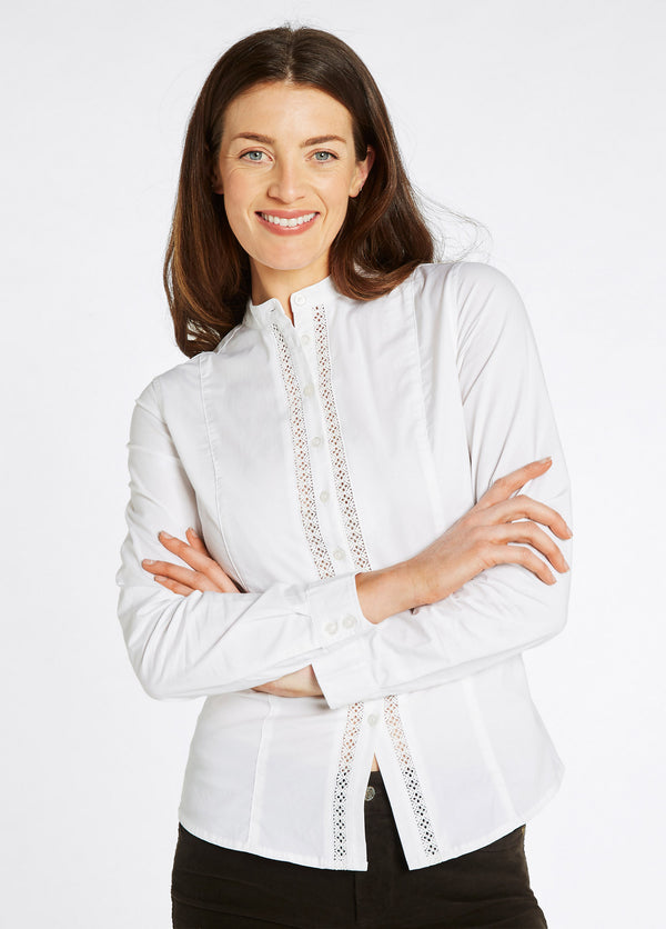 Dubarry Waterlily Ladies Mandarin Collar Shirt - White