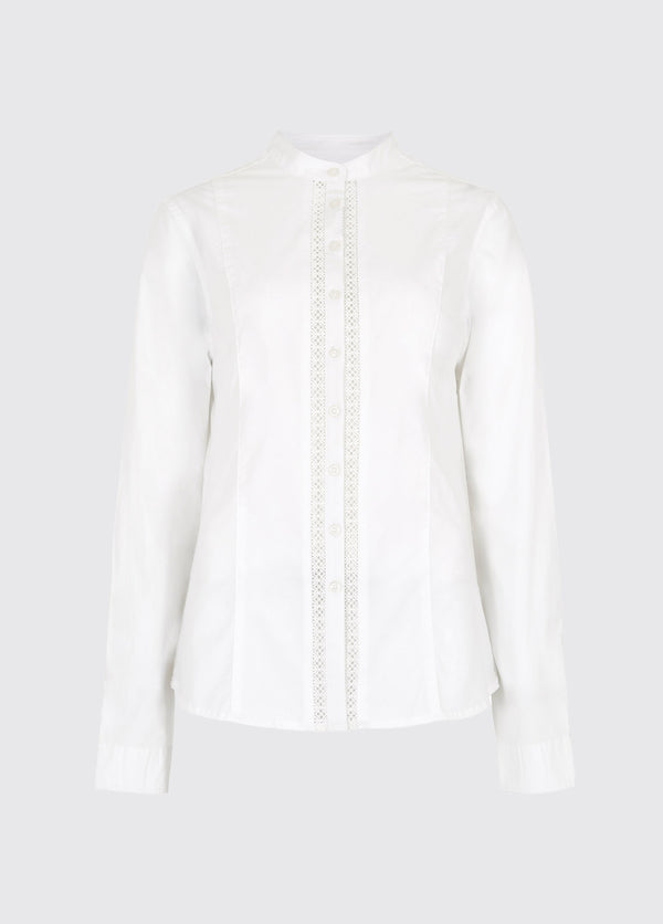 dubarry Waterlily Ladies Mandarin Collar Shirt - White