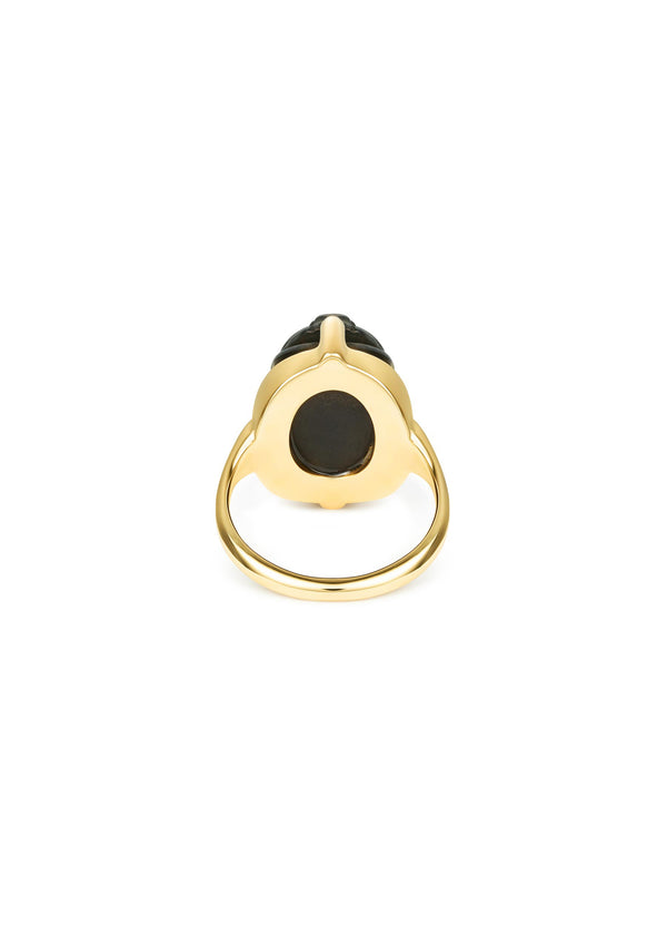 Dubini Black Scarab Ring