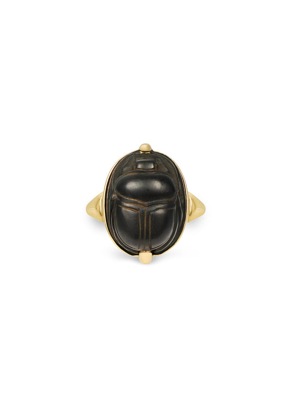 Dubini Black Scarab Ring