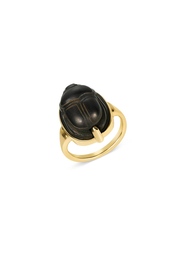 dubini Black Scarab Ring