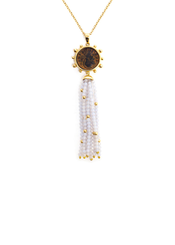 Dubini Capitoline-Wolf Chalcedony Tassel Pendant