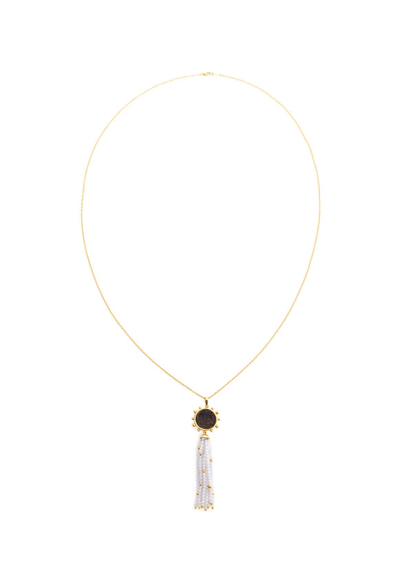 Dubini Capitoline-Wolf Chalcedony Tassel Pendant