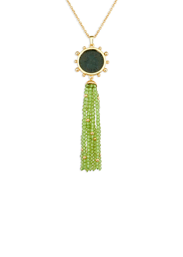 Dubini Capitoline-Wolf Peridot Tassel Pendant