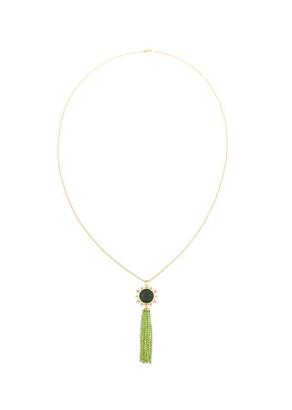 Dubini Capitoline-Wolf Peridot Tassel Pendant