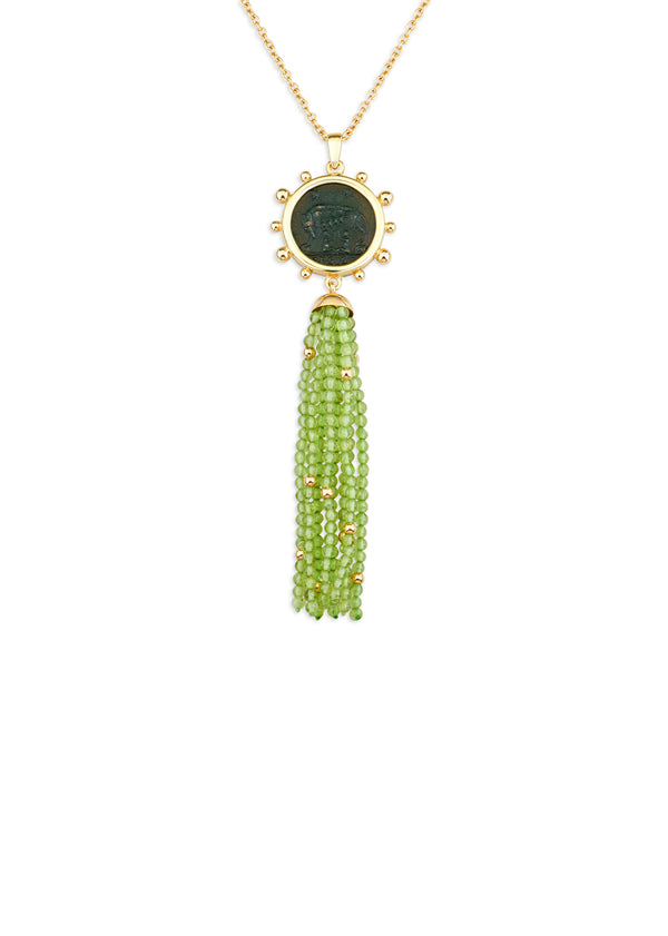dubini Capitoline-Wolf Peridot Tassel Pendant