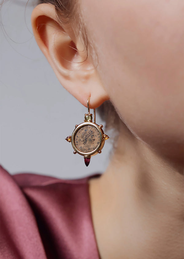 Dubini Empress Cross Earrings